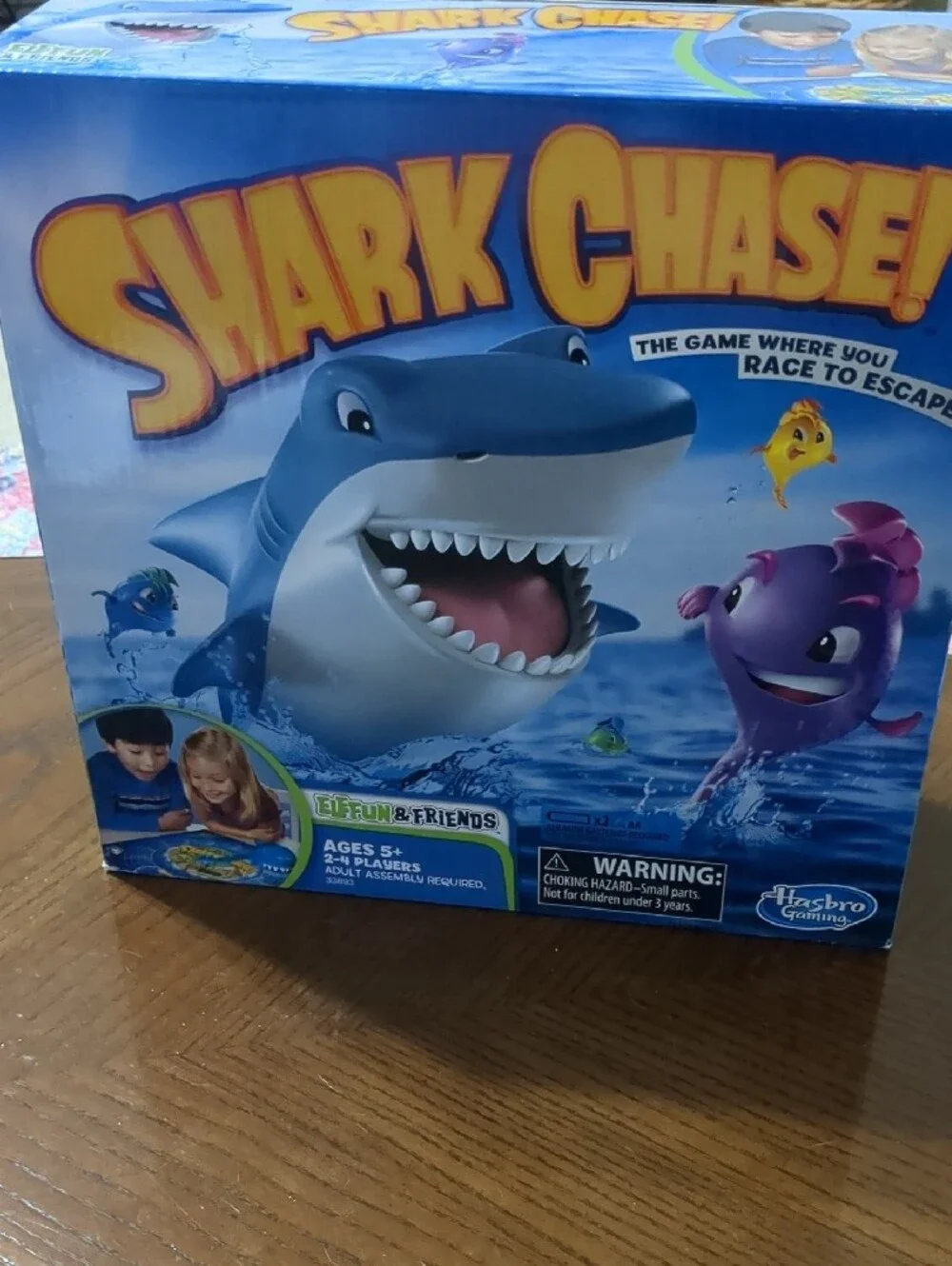 Hasbro Shark Chase Game Box with Bright Blue Artwork